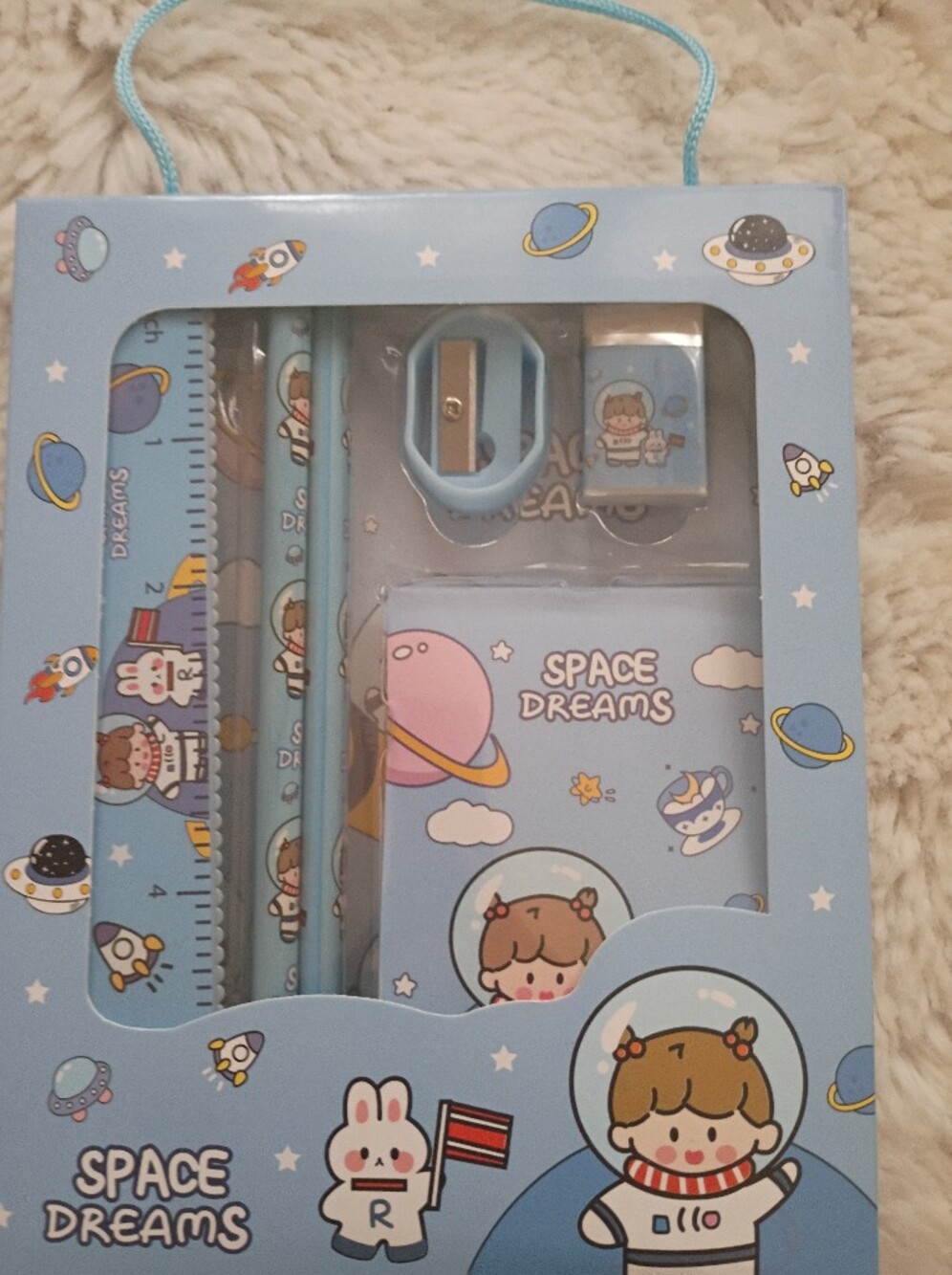 Space Dreams Kids Blue Stationery Set